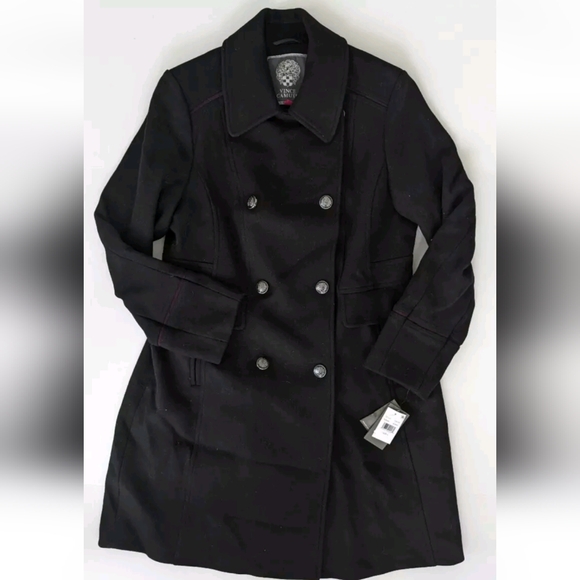 Vince Camuto Wool Blend Coat, Black, Women's Large - Picture 1 of 6